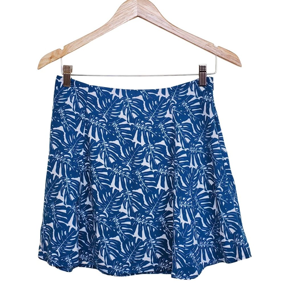 Forever 21 Tropical Floral Print Mini Skirt Women's Medium Teal Green White